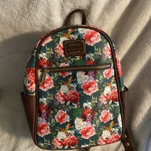 Disney Green and Red Floral Backpack